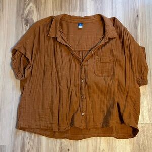 Old Navy Burnt Orange Button Down Shirt